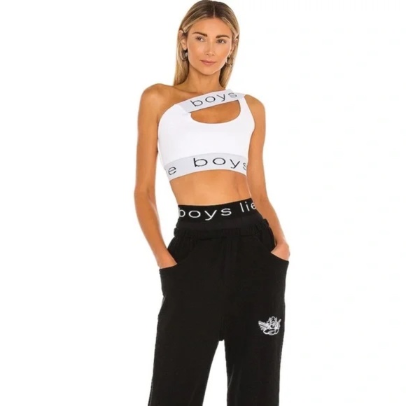 Boys Lie One Shoulder Bralette in White - Size S/M - Picture 8 of 8